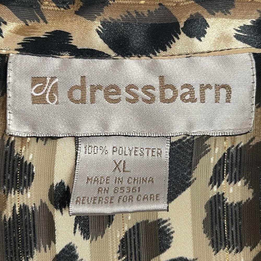 Dress barn | Leopard Print Button Up Long Sleeve Blouse Size XL - Picture 8 of 9